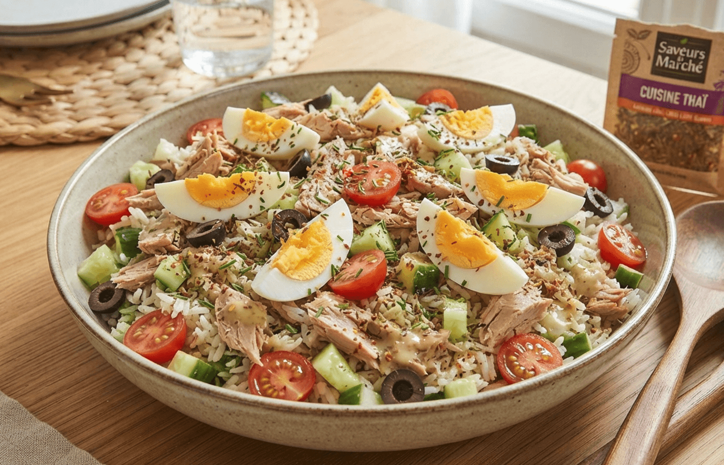Salade de Riz "Signature" au Thon et ses Éclats Aromatiques (8 personnes)